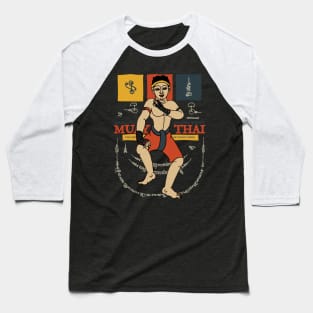 Vintage Muay Thai Tattoo Baseball T-Shirt